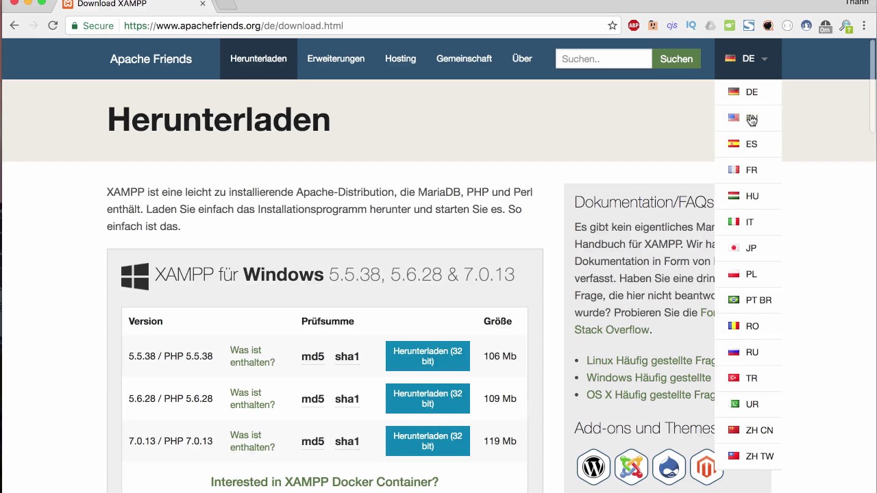 01a Download bộ cài đặt xampp cho windows