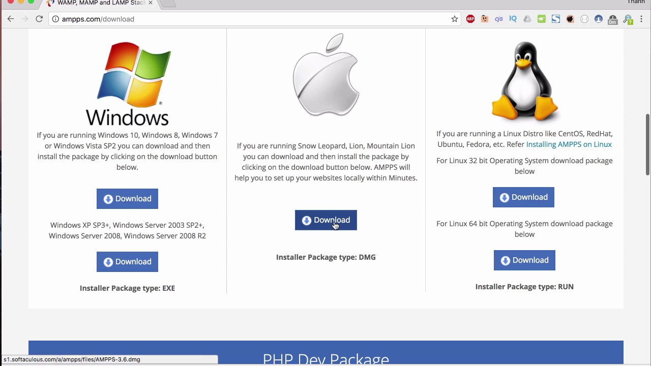 01b Download bộ cài đặt ampps cho Mac OSX