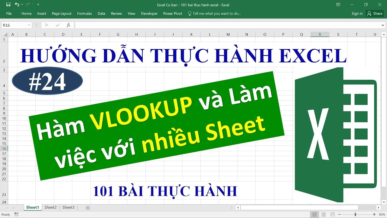 Học Excel từ cơ bản đến nâng cao - Bài 24 hàm Vlookup và làm việc trên nhiều Sheet