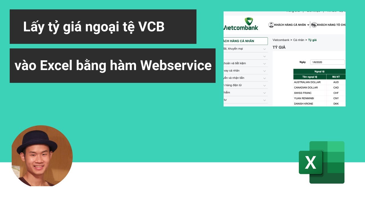 Cách lấy tỷ giá ngoại tệ vào Excel, cách sử dụng hàm Webservice, FilterXML