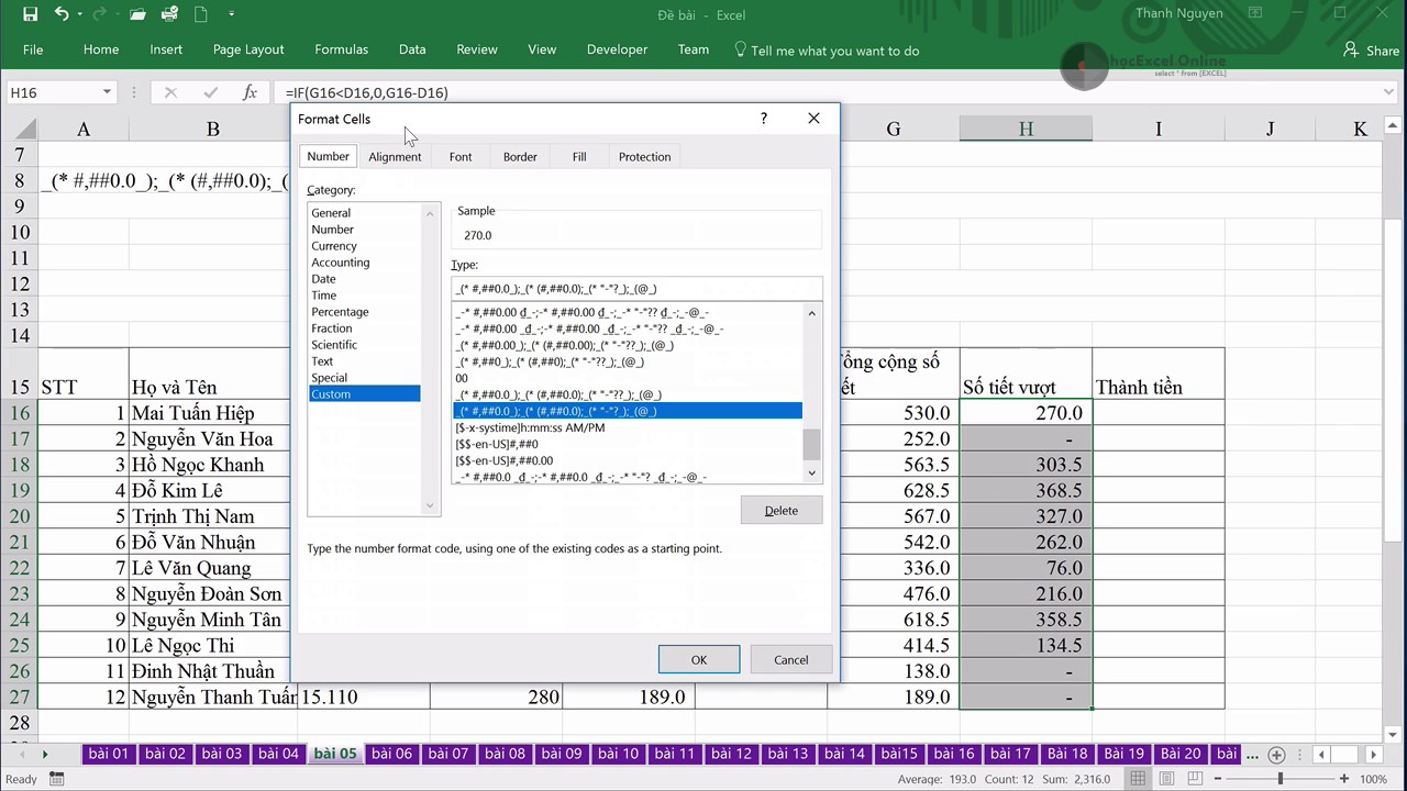 EX102   05   VLOOKUP, SUMIF, xử lý khi công thức không chạy