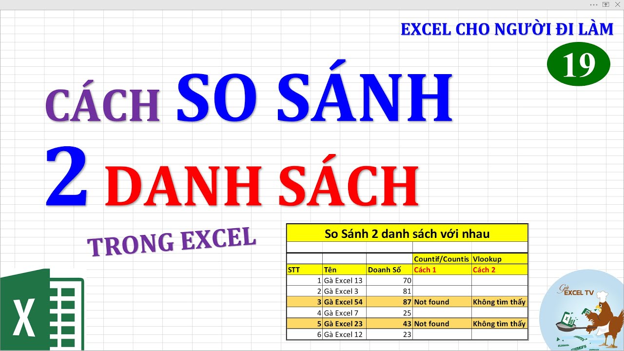 Excel cho người đi làm | #19 Cách so sánh 2 danh sách trong Excel