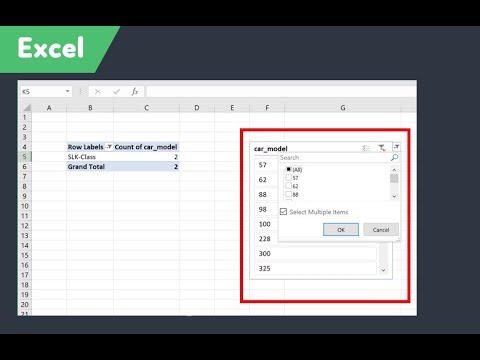 Thêm chức năng filters cho slicer pivot table dài