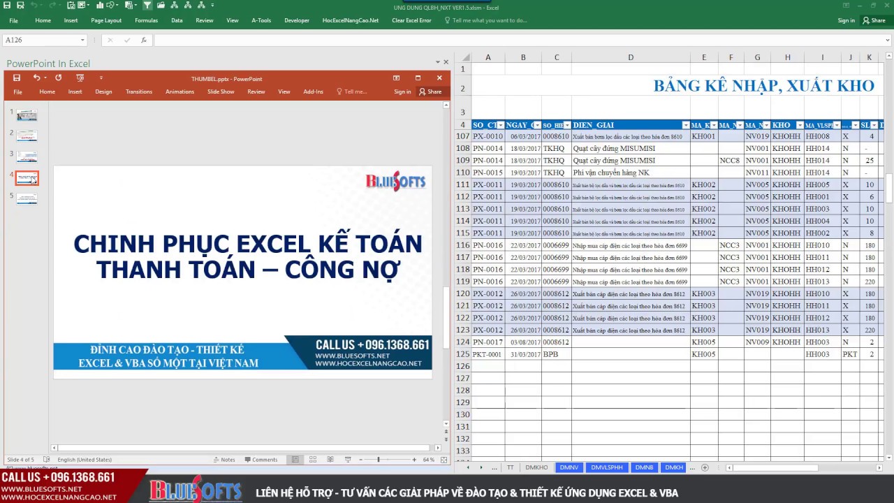 Giải pháp nhúng cửa sổ làm việc Powerpoint,FaceBook,Zalo Trên Excel - BSAC Bluesofts