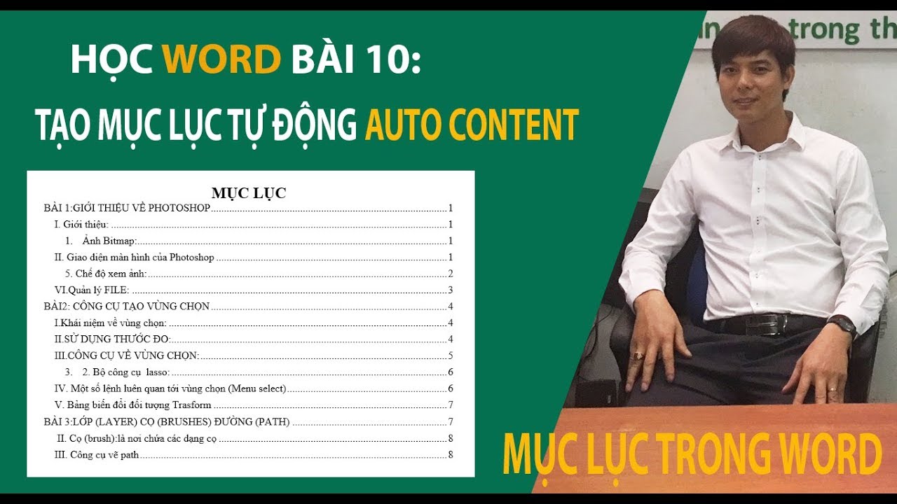 Mục lục tự động | Hướng dẫn tạo mục lục tư động trong word 2019